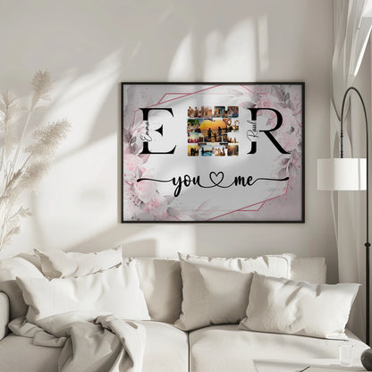 Personalisiertes Liebes Poster Mit Fotos Initialien und Fotos Collect Moments Not Things