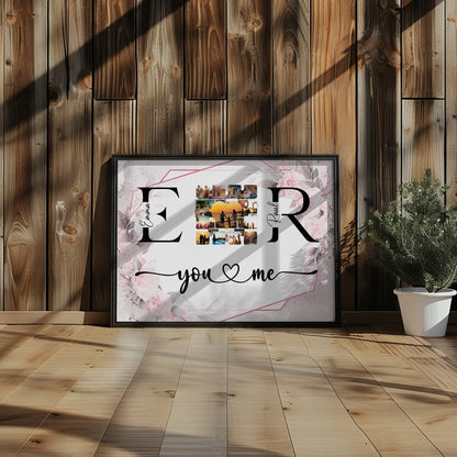 Personalisiertes Liebes Poster Mit Fotos Initialien und Fotos Collect Moments Not Things