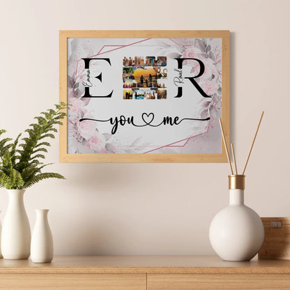 Personalisiertes Liebes Poster Mit Fotos Initialien und Fotos Collect Moments Not Things
