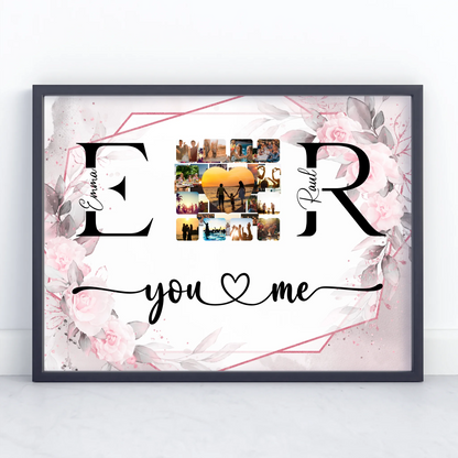 Personalisiertes Liebes Poster Mit Fotos Initialien und Fotos Collect Moments Not Things