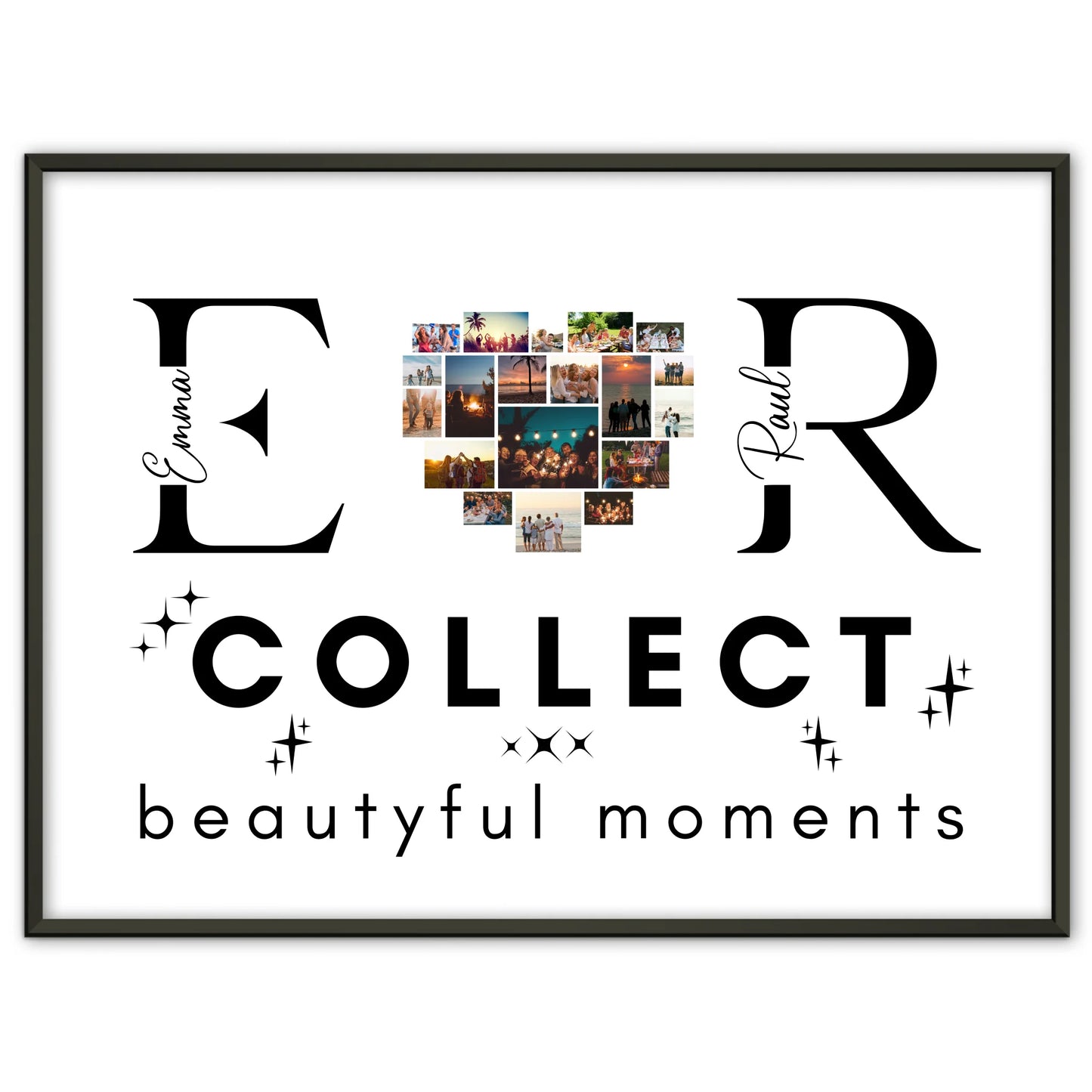 Personalisiertes Poster Paare Mit Fotos Initialien und Fotos Te Amo