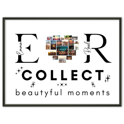 Personalisiertes Poster Paare Mit Fotos Initialien und Fotos Te Amo