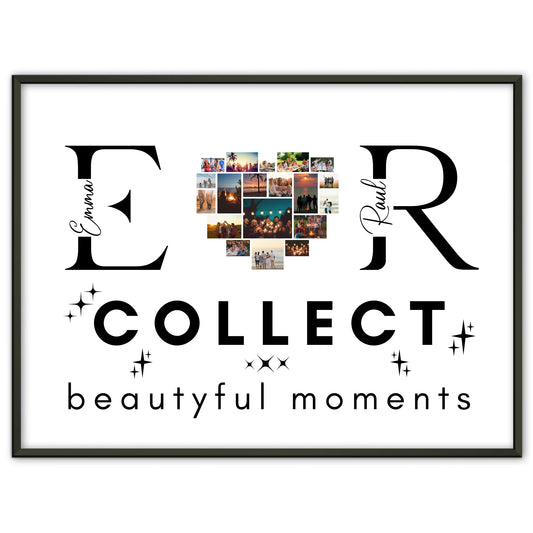 Personalisiertes Poster Paare Mit Fotos Initialien und Fotos Te Amo