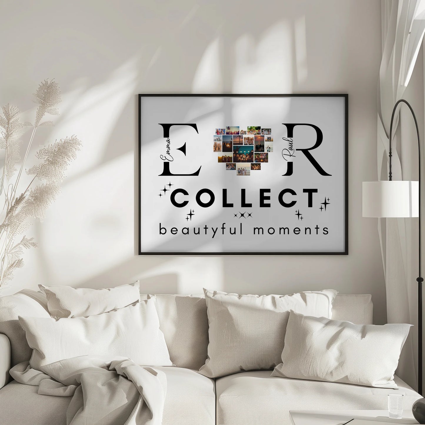 Personalisiertes Poster Paare Mit Fotos Initialien und Fotos Te Amo