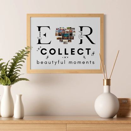 Personalisiertes Poster Paare Mit Fotos Initialien und Fotos Te Amo