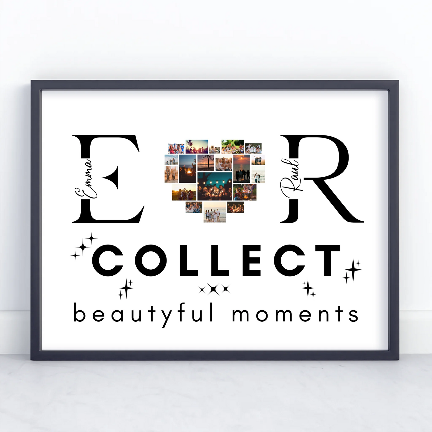 Personalisiertes Poster Paare Mit Fotos Initialien und Fotos Te Amo