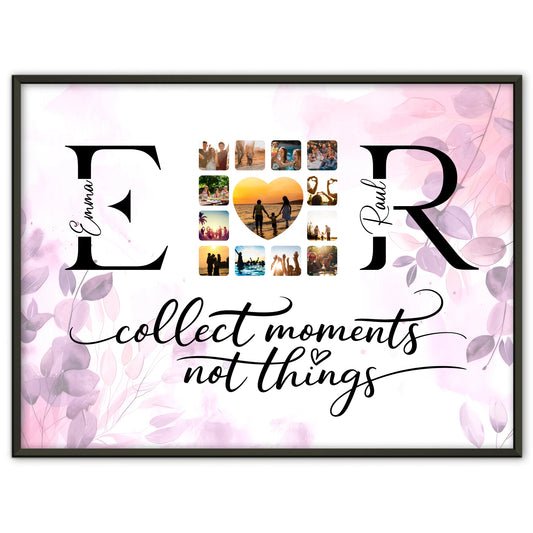 Liebesposter für Paare Mit Namen Initialien und Fotos Collect Moments