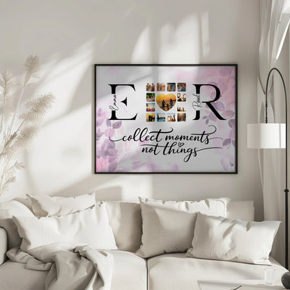 Liebesposter für Paare Mit Namen Initialien und Fotos Collect Moments