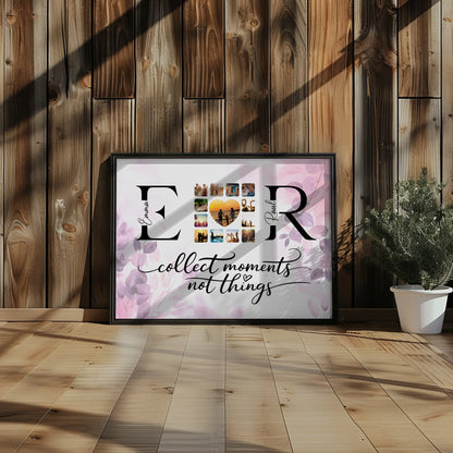 Liebesposter für Paare Mit Namen Initialien und Fotos Collect Moments