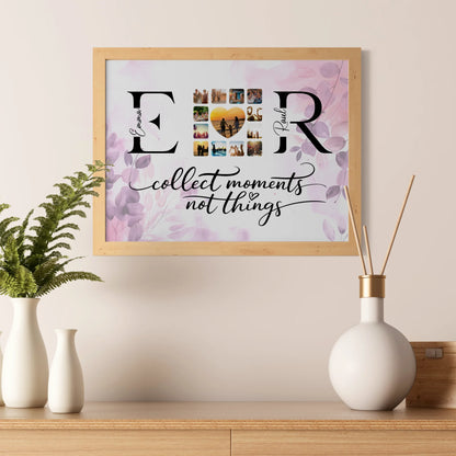 Liebesposter für Paare Mit Namen Initialien und Fotos Collect Moments