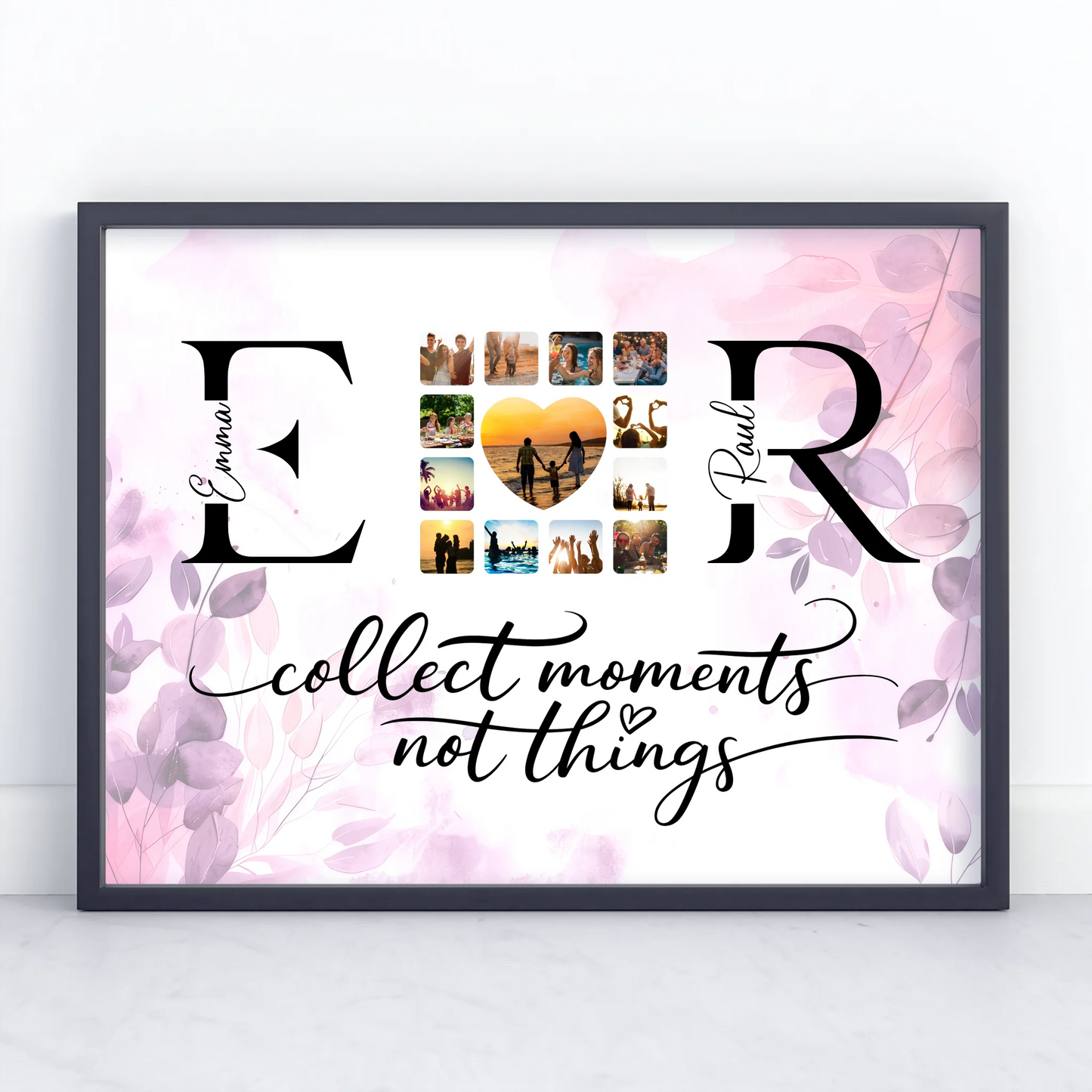 Liebesposter für Paare Mit Namen Initialien und Fotos Collect Moments
