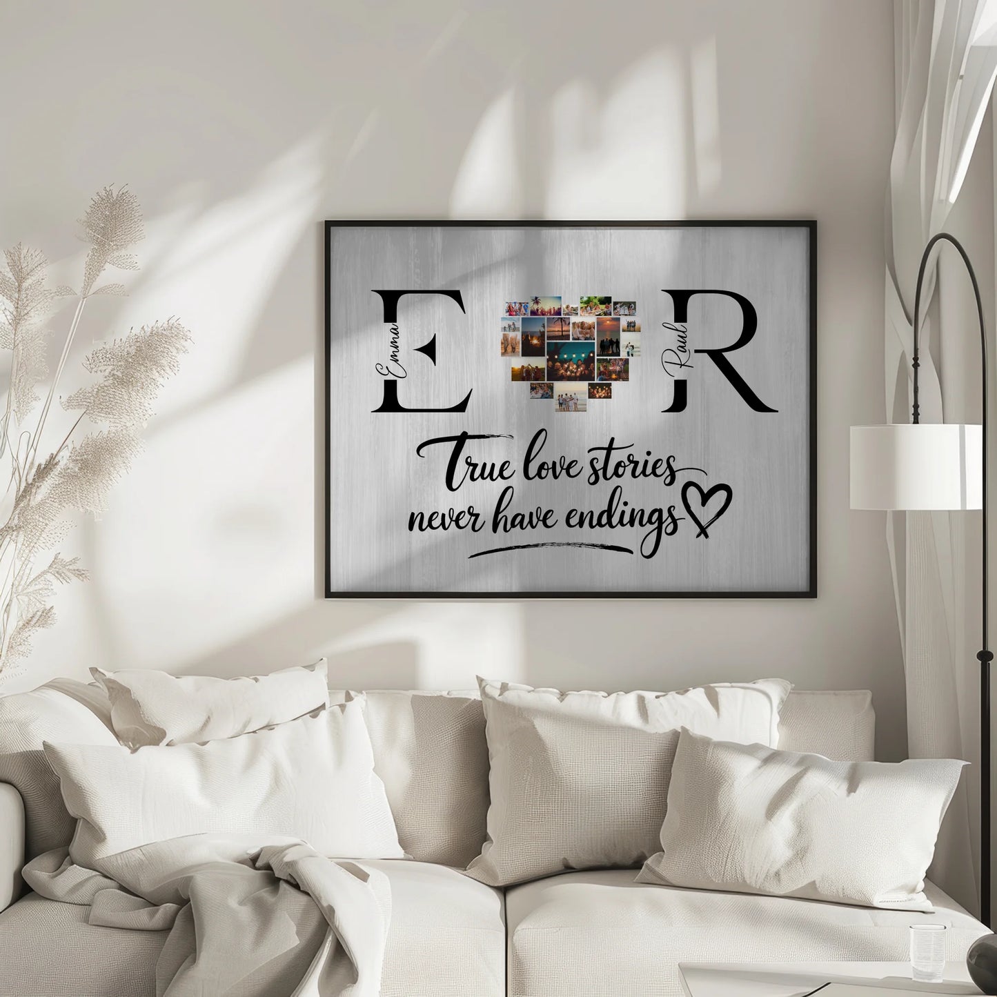 Poster Personalisiert Paar Mit Initialien Namen und Fotos True Love Stories