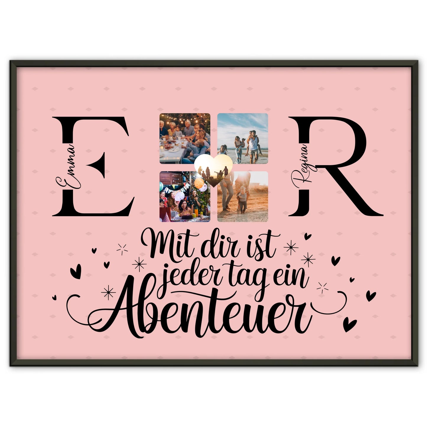 Beste Freundinnen Poster mit Initialien Namen und Fotos Geschenk