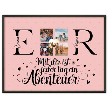 Beste Freundinnen Poster mit Initialien Namen und Fotos Geschenk