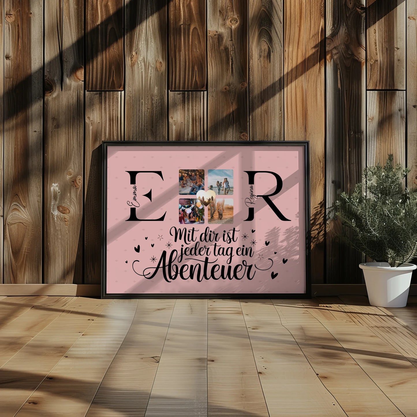 Beste Freundinnen Poster mit Initialien Namen und Fotos Geschenk