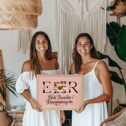 Freundinnen Poster Personalisiert mit Fotos Namen und Initialien Geschenk