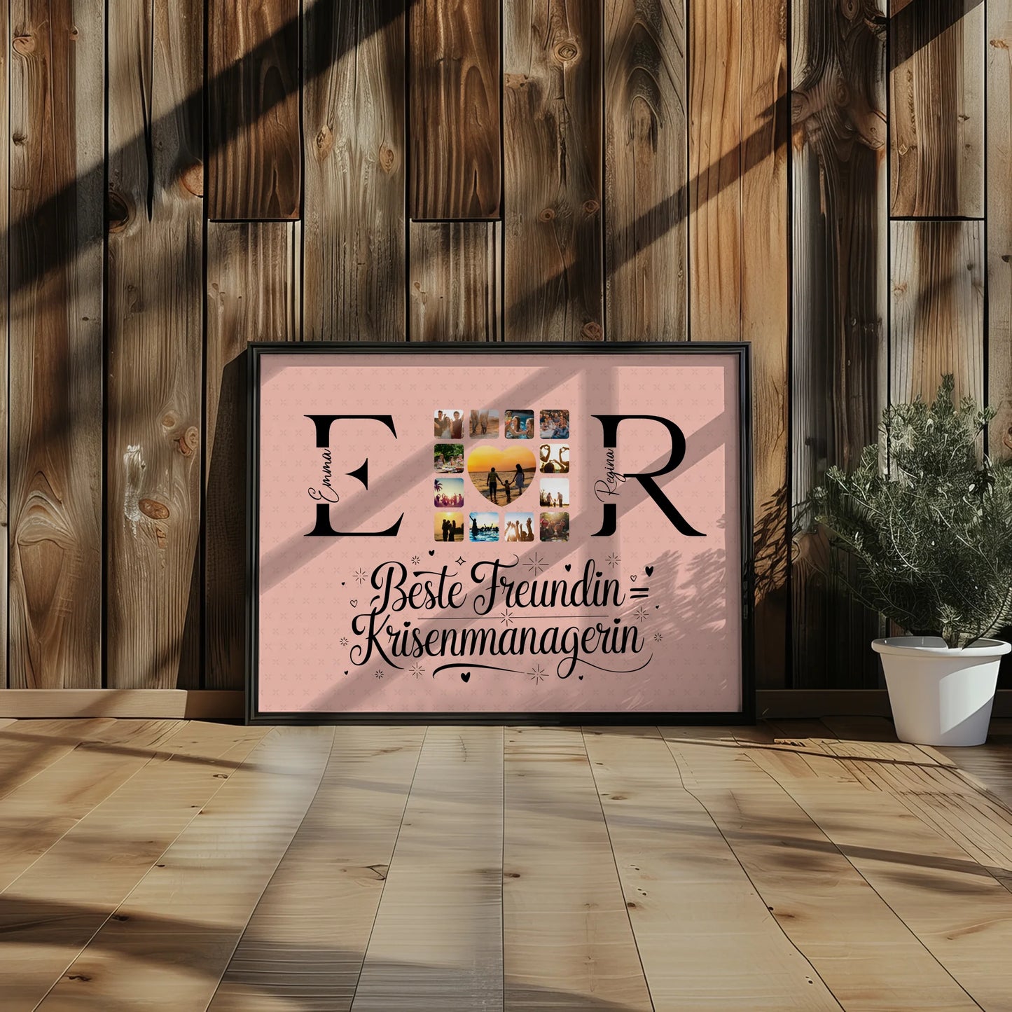 Freundinnen Poster Personalisiert mit Fotos Namen und Initialien Geschenk