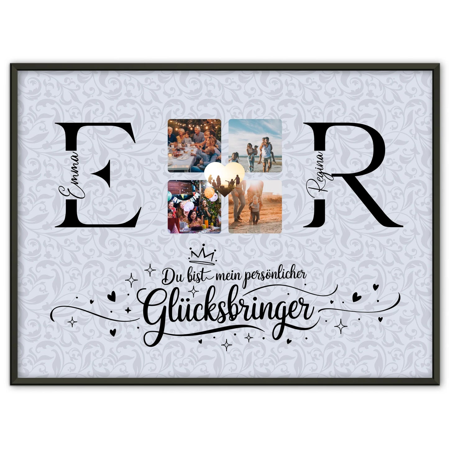 Poster Beste Freundin Selbst Gestalten mit Initialien Namen und Fotos Personalisiert