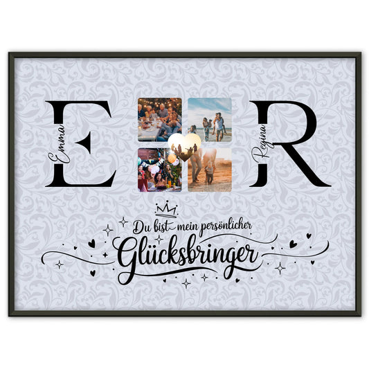 Poster Beste Freundin Selbst Gestalten mit Initialien Namen und Fotos Personalisiert