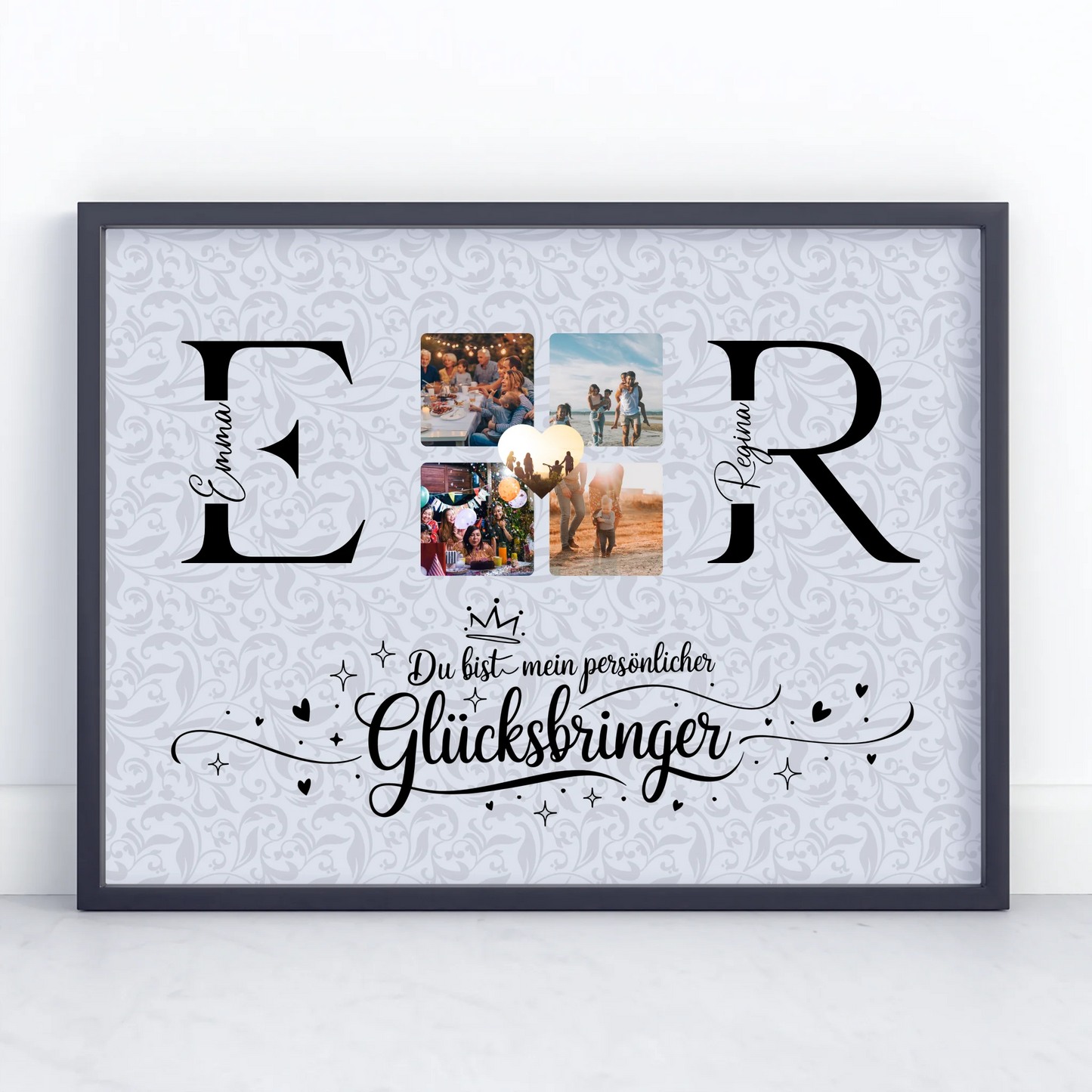 Poster Beste Freundin Selbst Gestalten mit Initialien Namen und Fotos Personalisiert