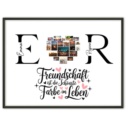 Beste Freundin Poster Gestalten mit Fotos Initialien und Namen Personalisiert
