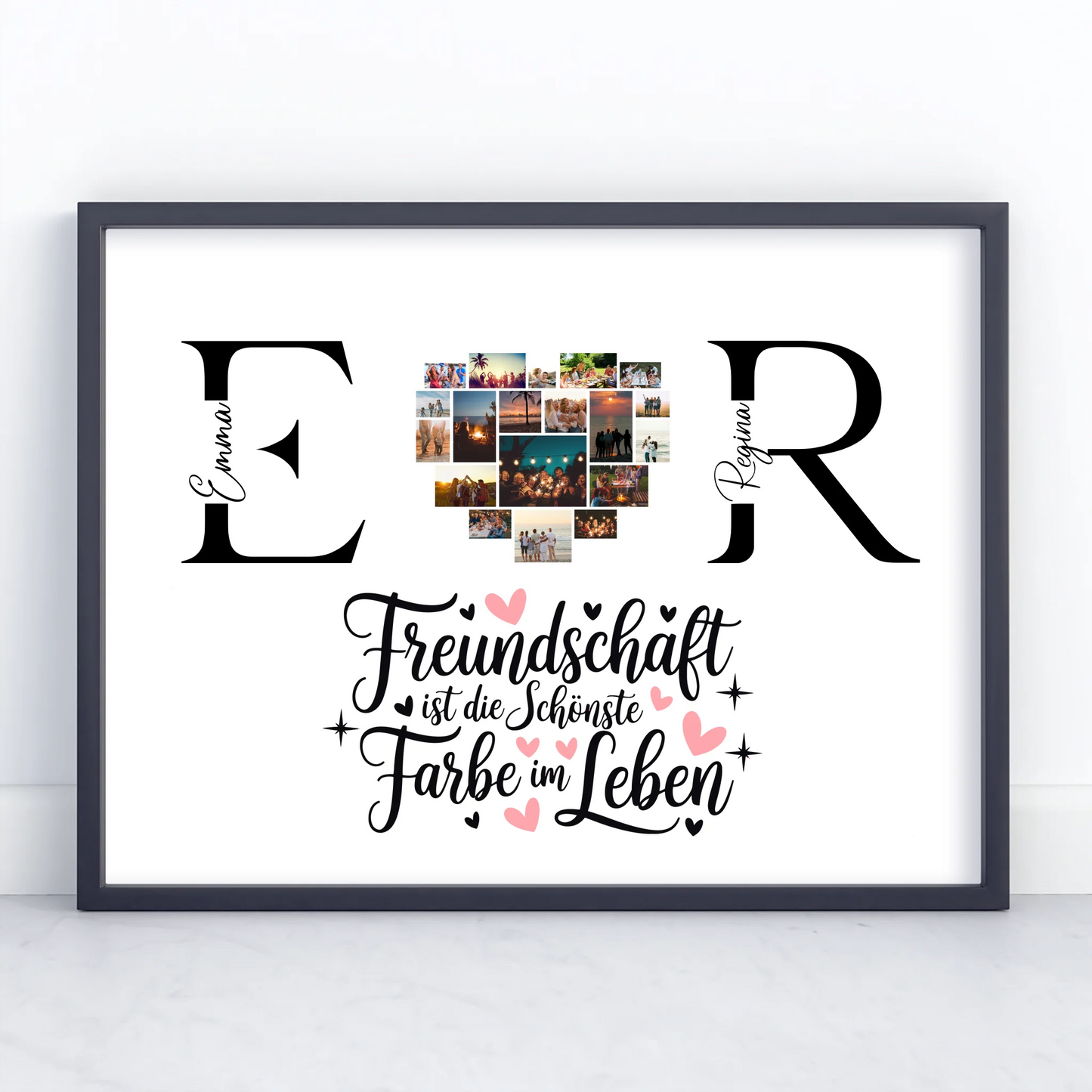 Beste Freundin Poster Gestalten mit Fotos Initialien und Namen Personalisiert