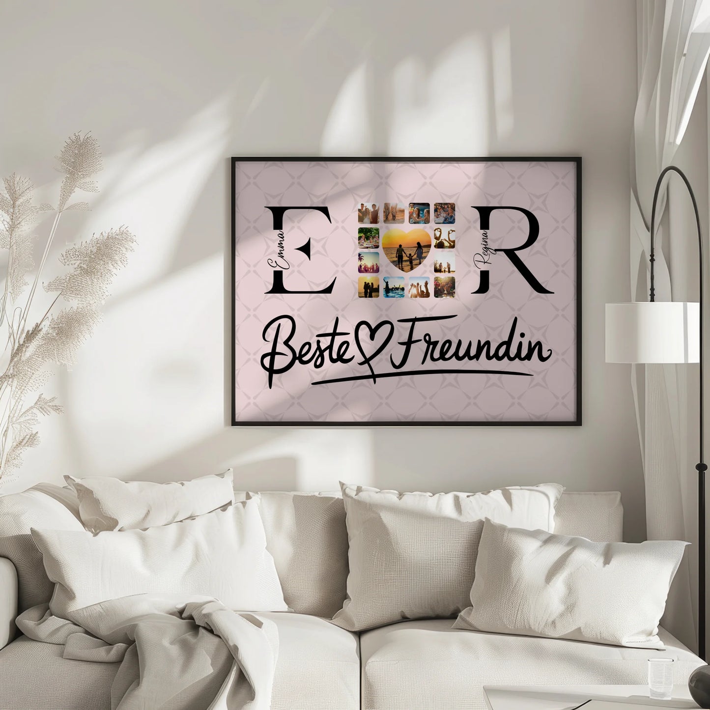Beste Freundinnen Poster Personalisiert mit Fotos Namen und Initialien Geschenk