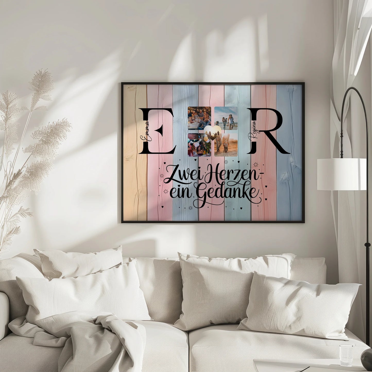 Beste Freundin Poster Gestalten mit Initialien Namen und Fotos Personalisiert