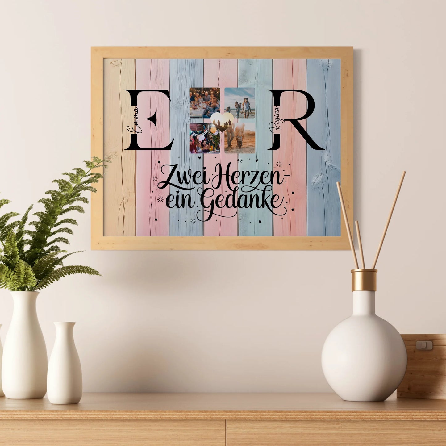 Beste Freundin Poster Gestalten mit Initialien Namen und Fotos Personalisiert