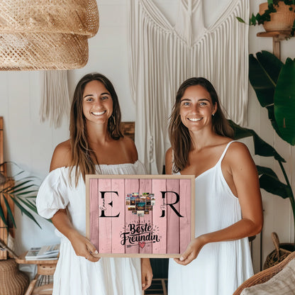 Poster Beste Freundin Personalisiert mit Fotos Initialien und Namen Geschenk