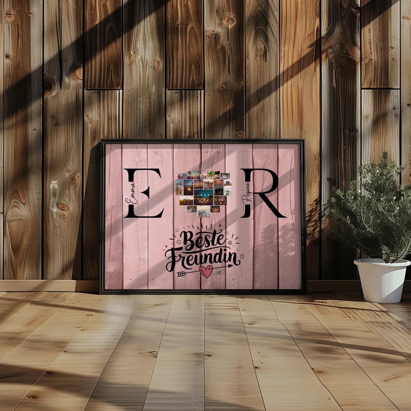 Poster Beste Freundin Personalisiert mit Fotos Initialien und Namen Geschenk