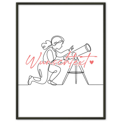 Lineart Poster Personalisiert Astronomie Geschenk Tochter & Schwester für Astronom Astronomin astronomy