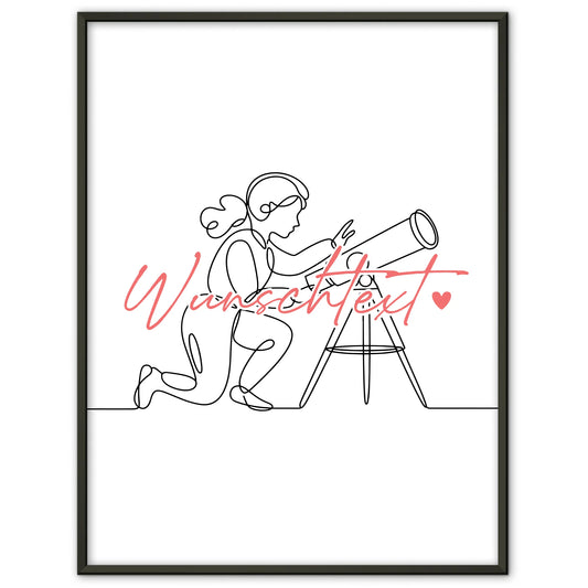 Lineart Poster Personalisiert Astronomie Geschenk Tochter & Schwester für Astronom Astronomin astronomy