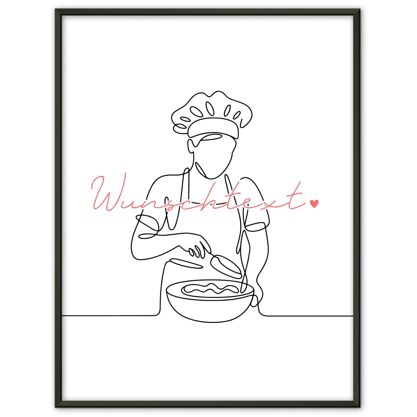 Lineart Poster Bäcker Geschenk Tochter & Schwester für Bäcker Bäckerin Baker