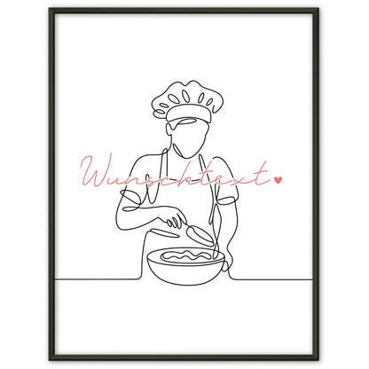 Lineart Poster Bäcker Geschenk Tochter & Schwester für Bäcker Bäckerin Baker