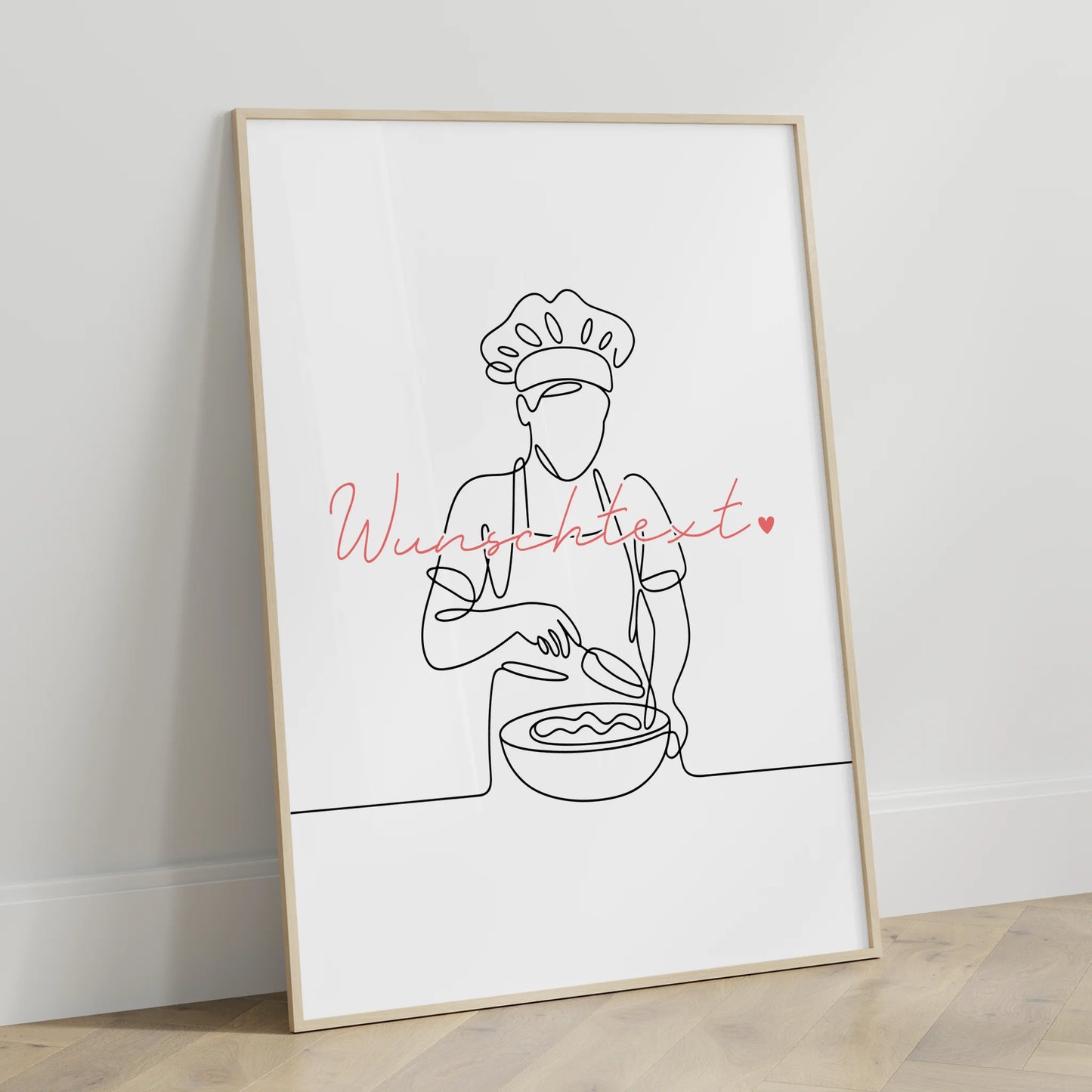 Lineart Poster Bäcker Geschenk Tochter & Schwester für Bäcker Bäckerin Baker