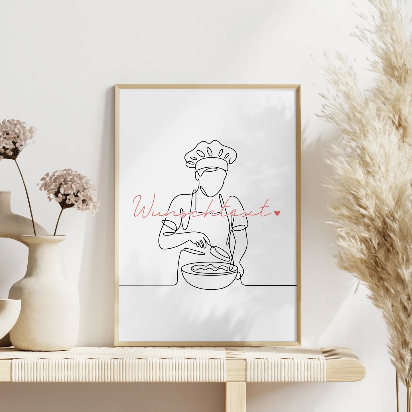 Lineart Poster Bäcker Geschenk Tochter & Schwester für Bäcker Bäckerin Baker
