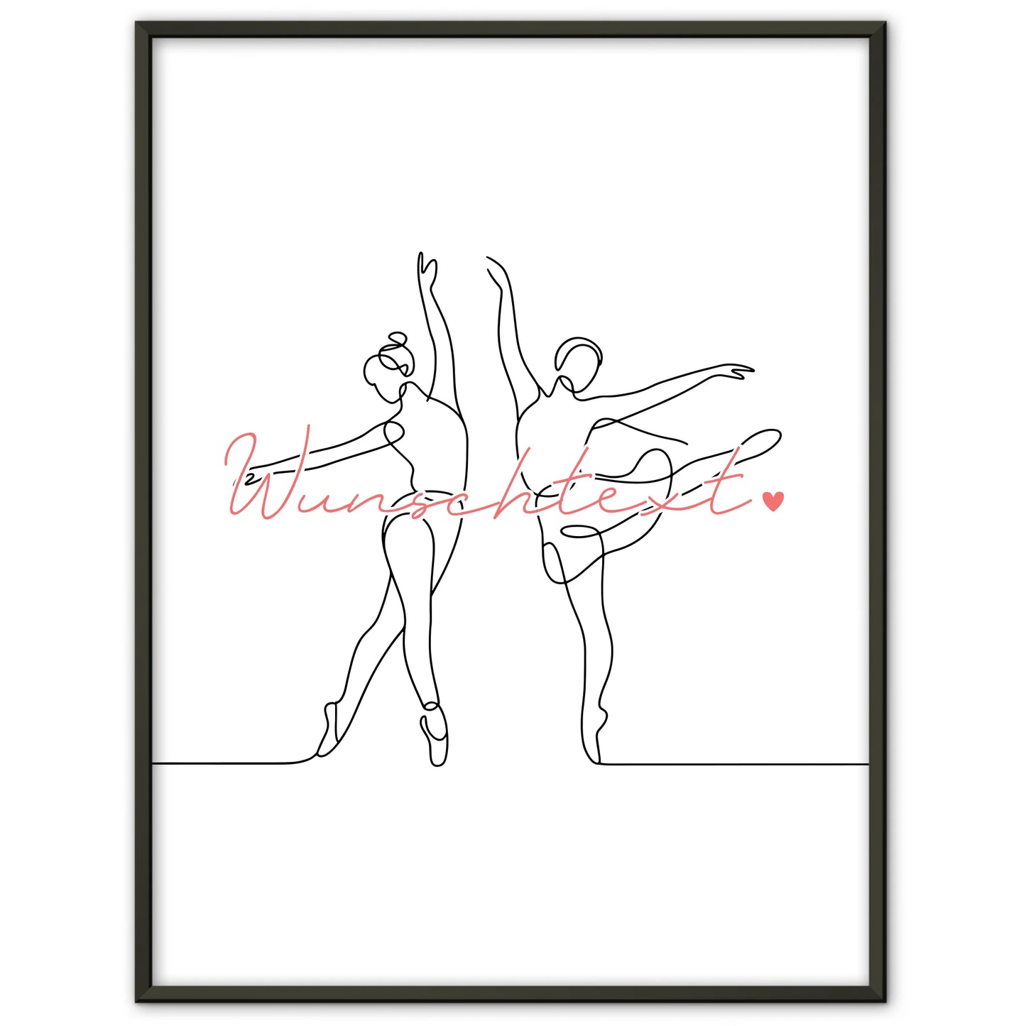 Lineart Poster Personalisiert Ballett Geschenk Tochter & Schwester für Balletttänzer Balletttänzerin ballet