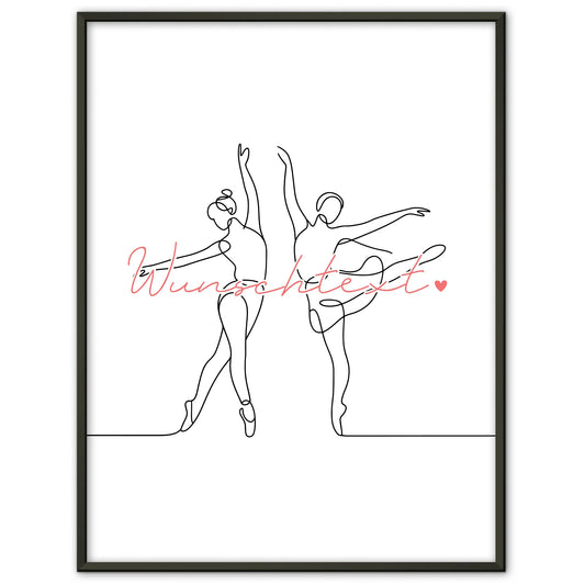 Lineart Poster Personalisiert Ballett Geschenk Tochter & Schwester für Balletttänzer Balletttänzerin ballet