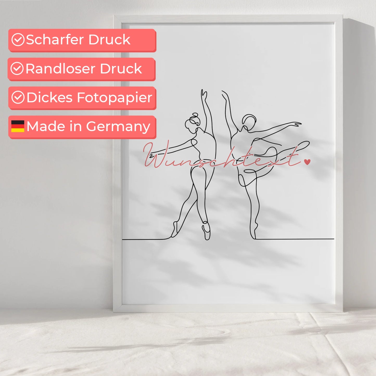 Lineart Poster Personalisiert Ballett Geschenk Tochter & Schwester für Balletttänzer Balletttänzerin ballet