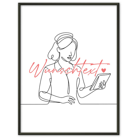 Lineart Poster Bankkaufmann Geschenk Tochter & Schwester für Bankkaufmann Bankkauffrau Bank clerk