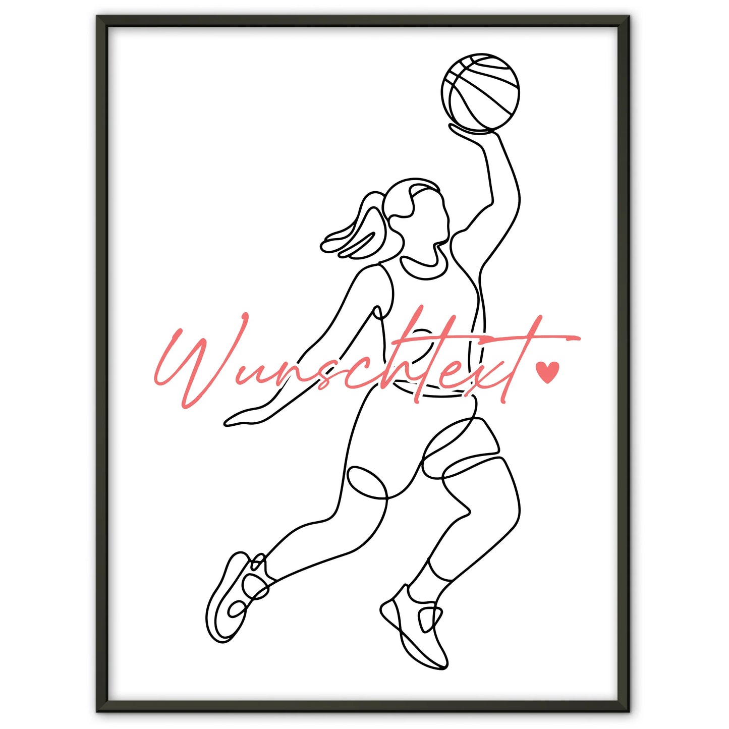 Lineart Poster Personalisiert Basketball Geschenk Tochter & Schwester für Basketballer Basketballerin basketball