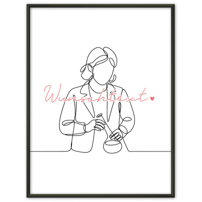 Lineart Poster Biologe Geschenk Tochter & Schwester für Biologe Biologin biologist