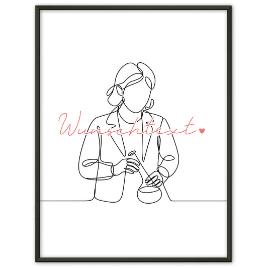 Lineart Poster Biologe Geschenk Tochter & Schwester für Biologe Biologin biologist
