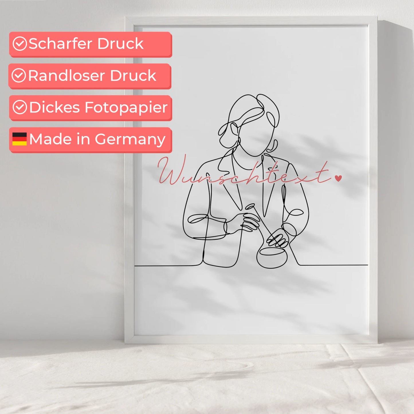 Lineart Poster Biologe Geschenk Tochter & Schwester für Biologe Biologin biologist