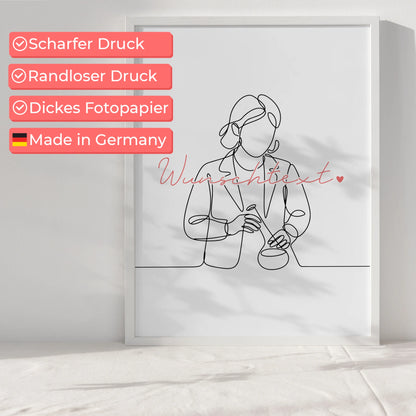 Lineart Poster Biologe Geschenk Tochter & Schwester für Biologe Biologin biologist