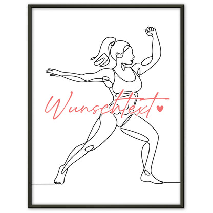 Personalisiertes Poster Lineart Bodybuilding Geschenk Tochter & Schwester für Bodybuilder Bodybuilderin Bodybuilding