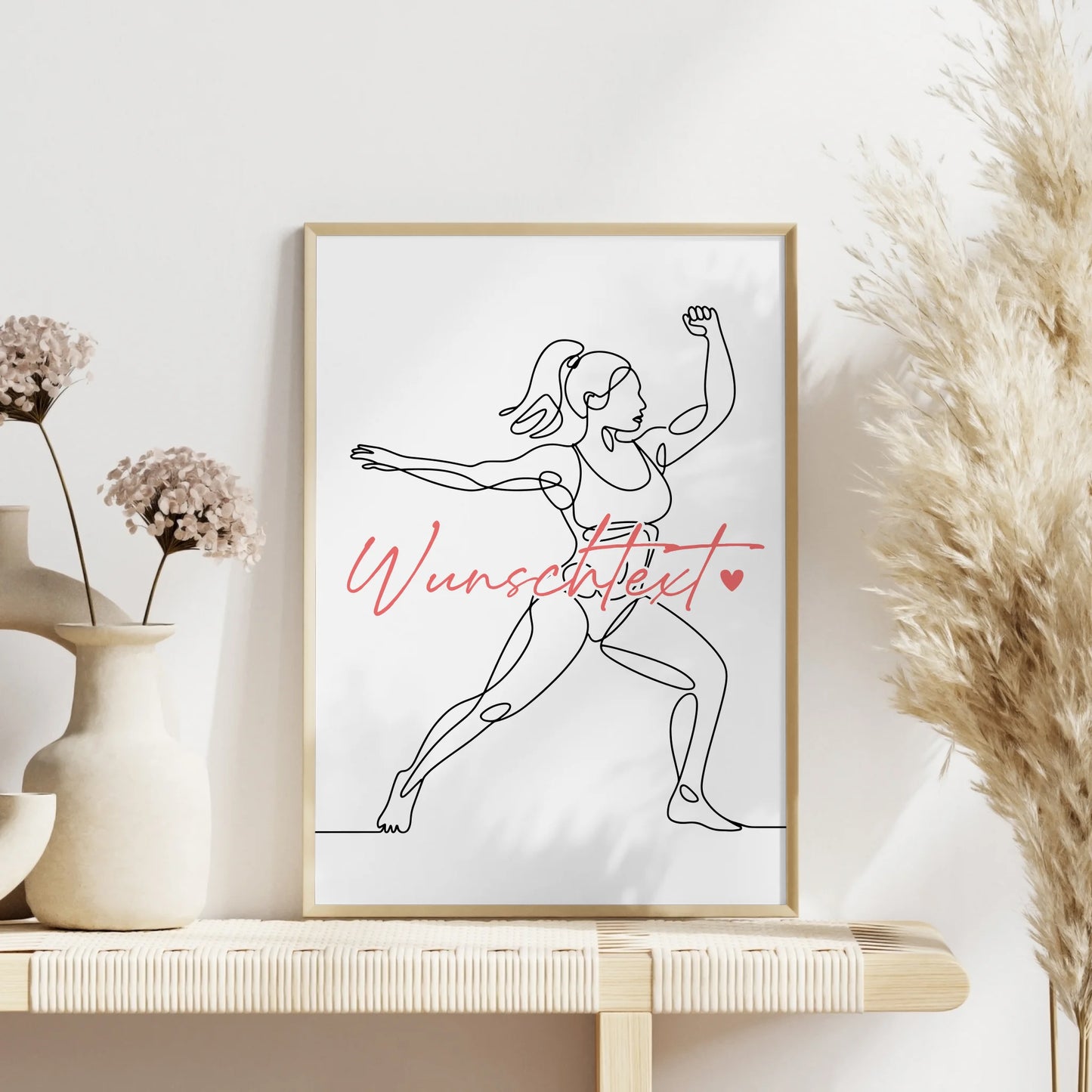 Personalisiertes Poster Lineart Bodybuilding Geschenk Tochter & Schwester für Bodybuilder Bodybuilderin Bodybuilding