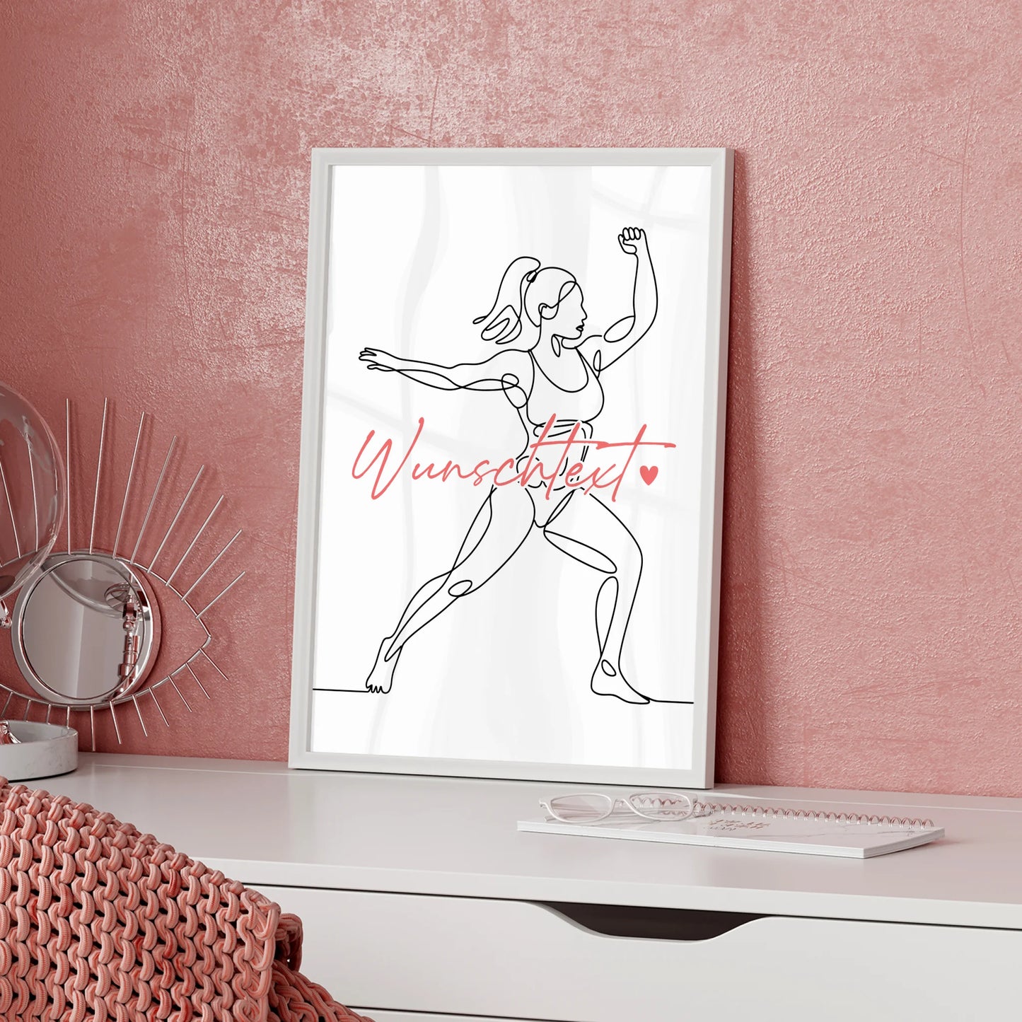 Personalisiertes Poster Lineart Bodybuilding Geschenk Tochter & Schwester für Bodybuilder Bodybuilderin Bodybuilding