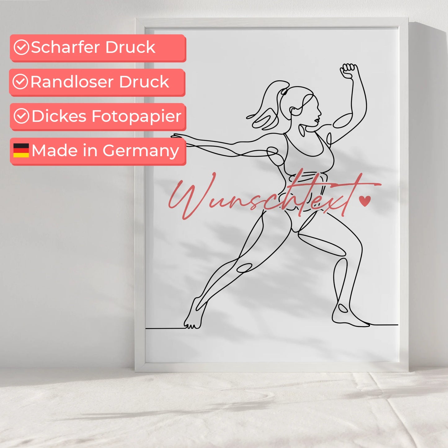 Personalisiertes Poster Lineart Bodybuilding Geschenk Tochter & Schwester für Bodybuilder Bodybuilderin Bodybuilding